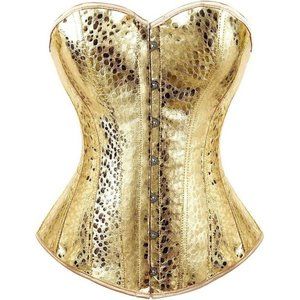 NEW CORSETS for Women Plus Size Faux Leather - Punk Gold